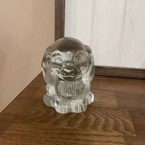 Vintage Goebel Crystal Dog Figurine/Paperweight Made in Western Germany 3 1/4”